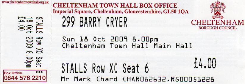 Barry Cryer Ticket
